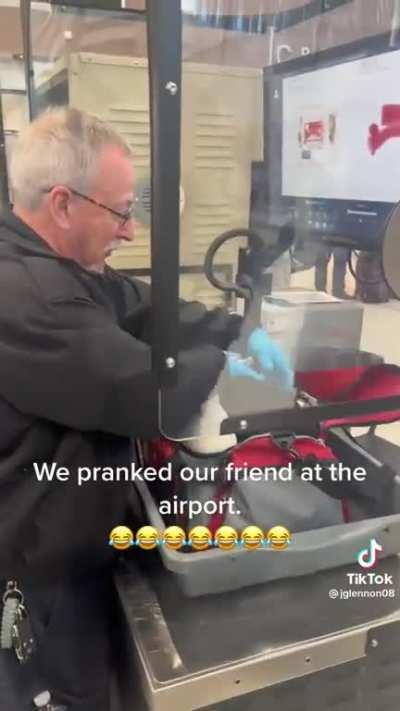 Friends Hide Dildo in Suitcase