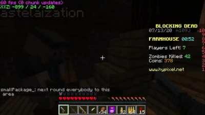 So my friend and I were playing Minecraft minigames...