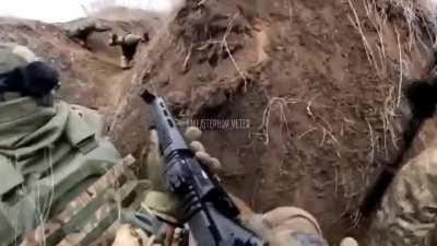 Ukrainians clearing trenches of Russians