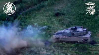 In the Pokrovsky region, an M1 Abrams tank operates against Russian troops. 47th Mechanized Brigade, Published on August 5, 2024