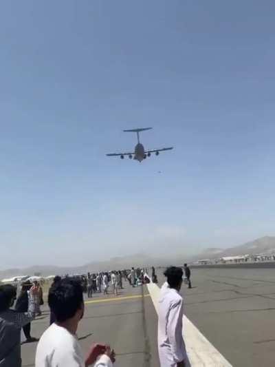 People falling off planes as they take off out of Kabul. No Gore.