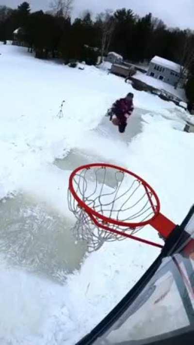 slam dunk on ice skates