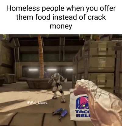 I ALWAYS BRING FIVE GUYS AND FRIES TO THE HOMELESS PEOPLE CAW CAW 