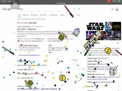 If you search star wars on google this happens…