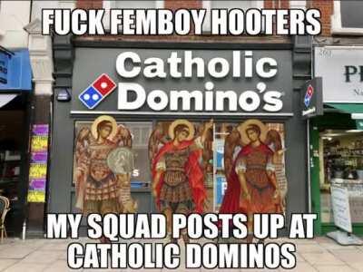 Everyone should go to catholic dominos caw caw