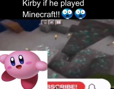 Kirby Playing Minecraft