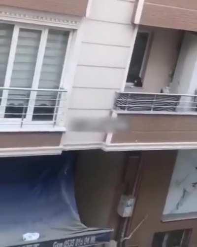 Man tries to throw pot from his balcony, accidentally falls off