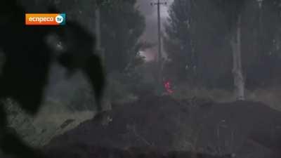 Ukrainian infantry with a T-64 in support clash with 