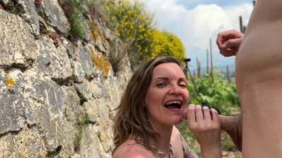 Blowjob in a French vineyard 