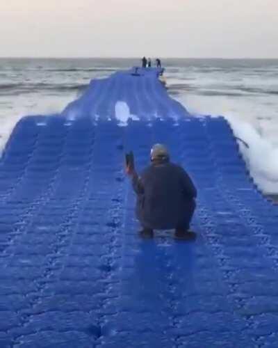 A floating dock made of assembly parts