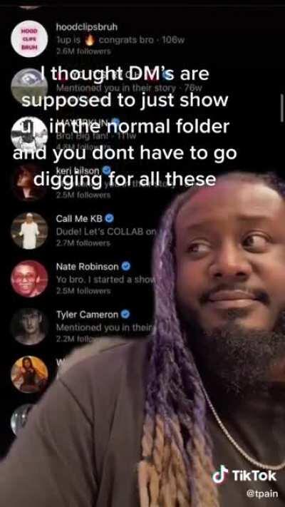 T-Pain accidentally ignores celebrities in his DMs on Instagram