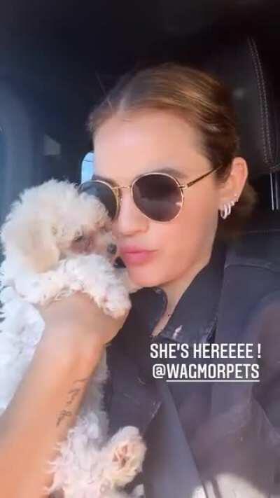 With her new puppy