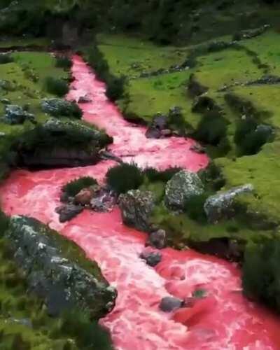 Red river at Cusco, Peru.