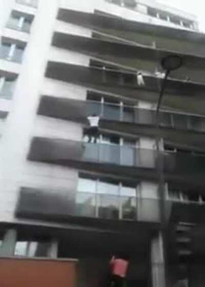 Guy sees baby hanging from a high rise balcony and he goes full beast mode and scales the building balcony by balcony with total disregard for his own safety. He was in France illegally as an immigrant but after this he was given instant citizenship by th