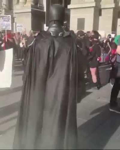 Batman joins the protests