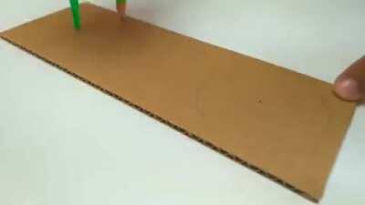 An escalator made of cardboard