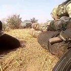 Nigerian soldiers taking cover during a battle with ISWAP