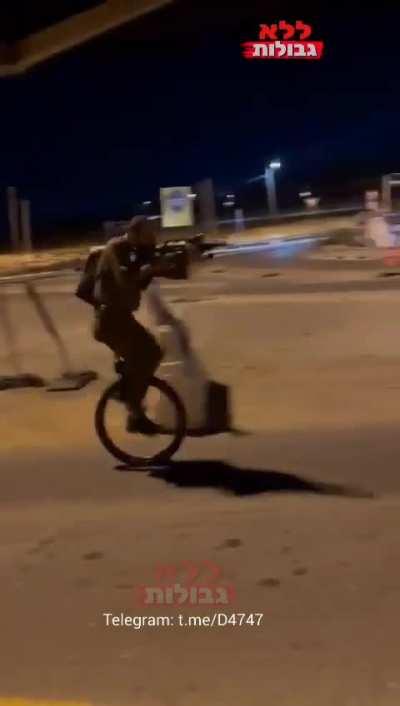 IDF Soldier on a unicycle