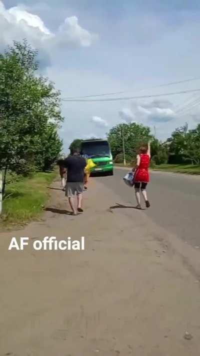 Ukrainian civilians greet returning POWs released from Russian captivity. Footage is from the last exchange a few weeks ago.