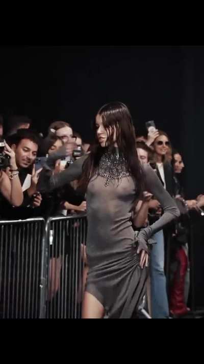 Ria walks the runway in see-thru bodycon dress 