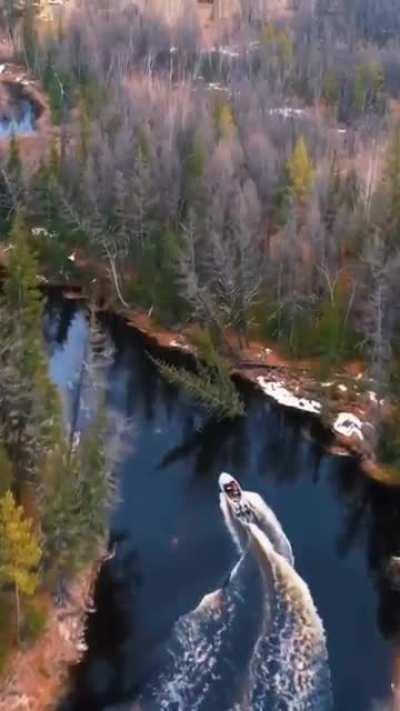 Kenkeme River from above, droned by Vadim Skryabin