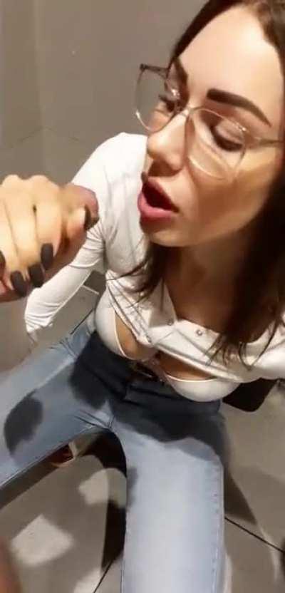 Bathroom Blowjob