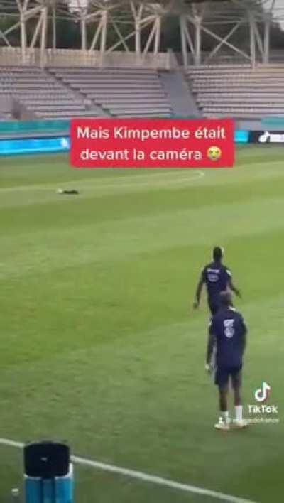 Paul Pogba with an incredible touch while training with the French national team.