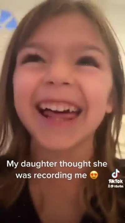 Dad pranked his daughter, as cellphone recorded her reaction