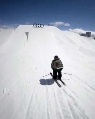 Triple front flip on skis