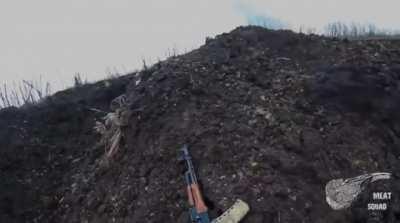 NSFW - MEAT SQUAD - UA troops clearing russian trench. FPS view. Ukraine 2023