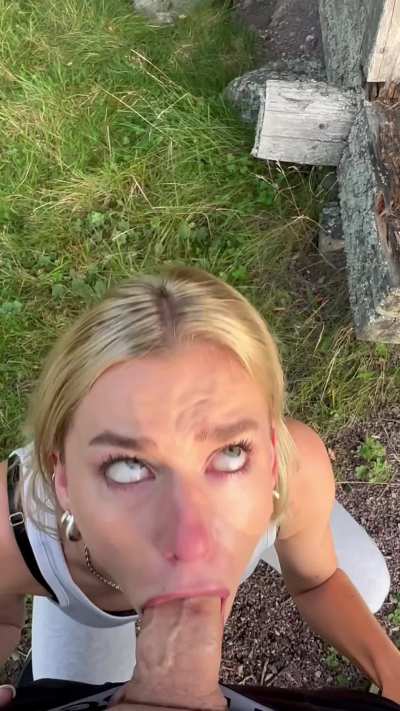 Outdoor blowjob