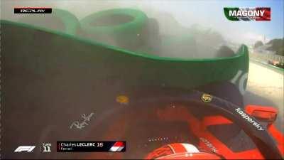 Charles Leclerc replay of crash