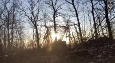 Footage of the work of the artillery crew of the &quot;Centuria&quot; company of the 3rd Assault Brigade under enemy counter-battery fire.