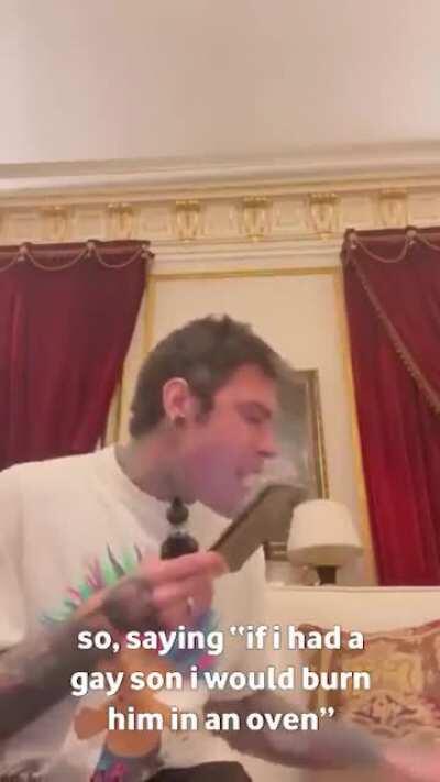 Fedez, an Italian rapper, wanted to call out insane homophobic bullshit that politicians have said, but RAI TV - national public broadcaster of Italy - says it's not 