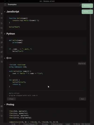 Execute Code in your notes!