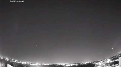 CCTV Timelapse of Iranian missiles flying over Jordan towards Israel