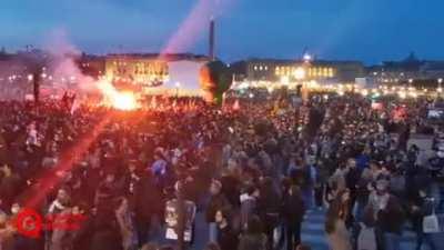 Today, the President of France said he’s going to force through a raise of the retirement age without a vote. Tonight, Paris looks like this.