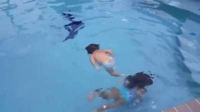 Drowning is the number one leading cause of injury-related deaths in infants and children under the age of five. They can start learning how to swim as young as 6-months of age. Here's a 12 month old swimming across a pool.