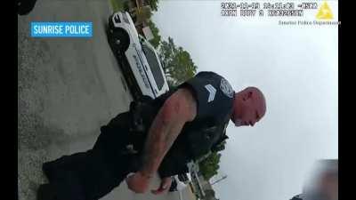 Female police officer stops a sergeant from attacking a handcuffed man