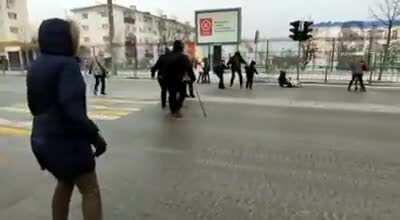 To cross the street on a windy day