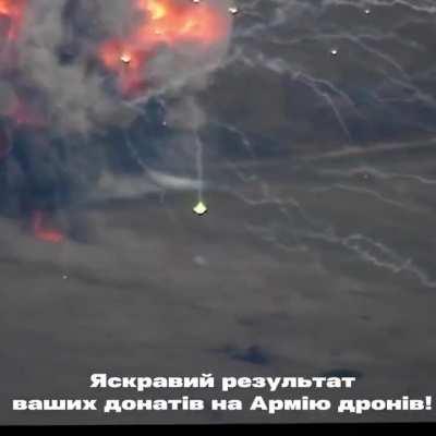 Russian 2S3 Akatsiya SPG destroyed by Ukrainian Missile, possibly Brimstone. Ukraine, 2023.