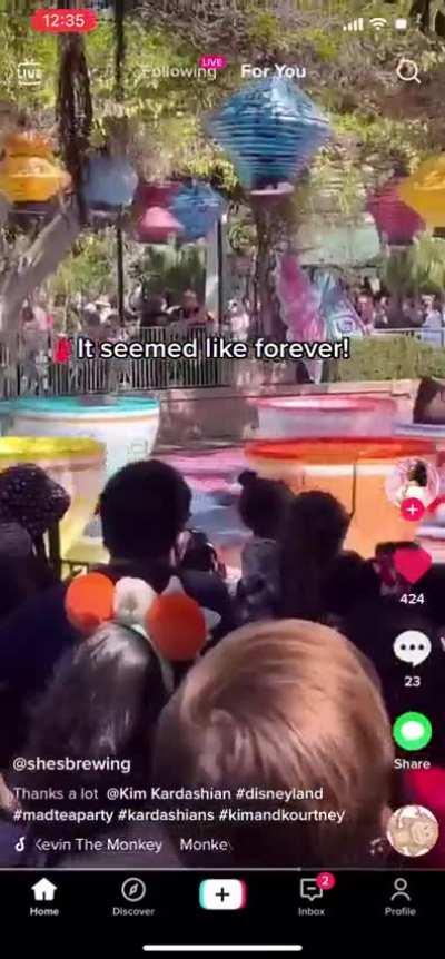 No one else was allowed on the rides at Disneyland while the Kardashians were on it.