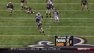 Check this out. Saints vs Patriots 2009