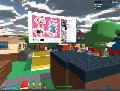 YouTube running in 2012 Roblox