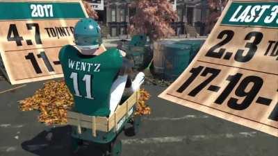 [Highlight] just a fuckin surreal ESPN graphic discussing Wentz's TD:INT ratio