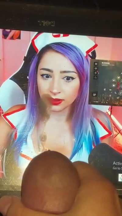 Cumming to a streamer dressed as a sexy nurse