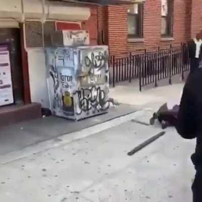 Woman attacks man w 2x4