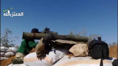 FSA BGM-71 TOW team sets up and engages Syrian armor in Daraa - 2/17/2016