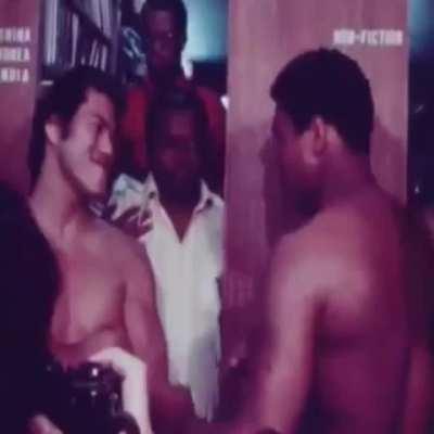 Muhammad Ali and Antonio Inoki confrontation.