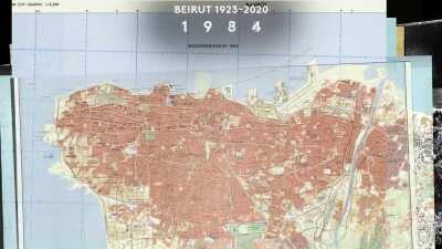 Evolution of Beirut from 1923-2020 (Part 2), this time showing more of the city.